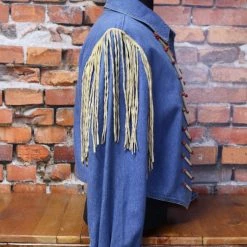 Double D Ranch Wear TIFFIANY'S CLOSET Denim Jacket With Hair Pipe Bones
