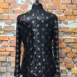 The Sparkling Spur TIFFIANY'S CLOSET Stripes & Dots Sequin Top