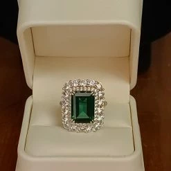 The Sparkling Spur Emerald & Moissanite Lab Diamond Ring New Arrivals