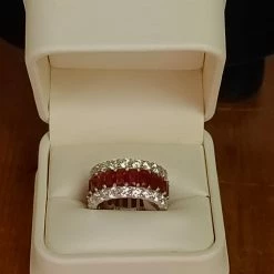 The Sparkling Spur Lab Ruby & Diamond Moissanite Band New Arrivals