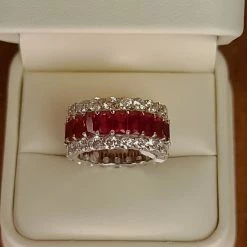 The Sparkling Spur Lab Ruby & Diamond Moissanite Band New Arrivals