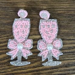 The Sparkling Spur Beaded Champaign Glass Earrings Jewelry
