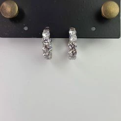 The Sparkling Spur New Arrivals Small Round CZ Diamond Hoop Earrings