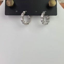 The Sparkling Spur New Arrivals Small Round CZ Diamond Hoop Earrings