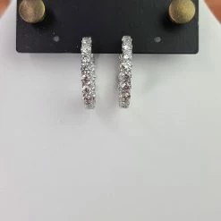 The Sparkling Spur New Arrivals Medium Oval CZ Diamond Hoop Earrings