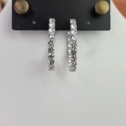 The Sparkling Spur Large Oval CZ Diamond Hoop Earrings