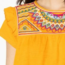 Double D Ranch Wear - Folk Foray Collection Palomita Top Tops