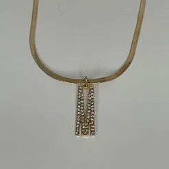 The Sparkling Spur Jewelry Rhinestone Initial On Snake Chain Necklace (Variety)