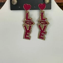 The Sparkling Spur Beaded Love & XO Earrings