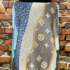 The Sparkling Spur New Arrivals Cheetah Beige/Blue Sweater