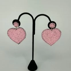 The Sparkling Spur Beaded Heart Earrings Jewelry