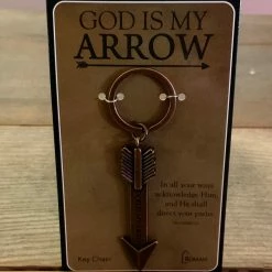 The Sparkling Spur God Is My Arrow Keychain
