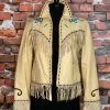Double D Ranch Wear Fringed Leather Embroidered Jacket TIFFIANY'S CLOSET