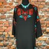 Roja Sheer Black Tunic With Bold Colored Embroidery TIFFIANY'S CLOSET