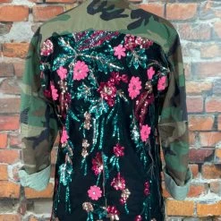Josie Bruno Original Sequined Camo Jacket New Arrivals