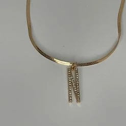 The Sparkling Spur Jewelry Rhinestone Initial On Snake Chain Necklace (Variety)