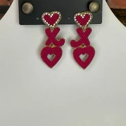 The Sparkling Spur Beaded Love & XO Earrings