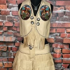 Designs By Triesta Fringed Leather Vest & Skort TIFFIANY'S CLOSET