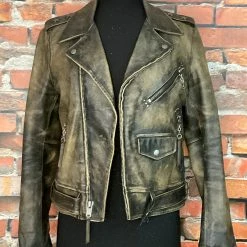 The Sparkling Spur TIFFIANY'S CLOSET Aged Look Leather Jacket