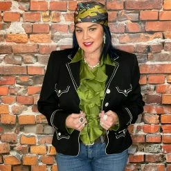 Hairston Roberson Flattering Fitted Blazer With Ivory Detail TIFFIANY'S CLOSET