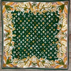 The Sparkling Spur Hats/Headbands/Scarves/Gloves Green And Gold Swan Scarf