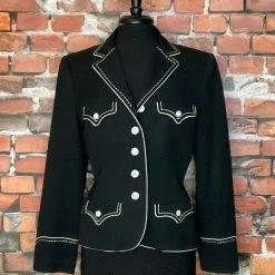 Hairston Roberson Flattering Fitted Blazer With Ivory Detail TIFFIANY'S CLOSET