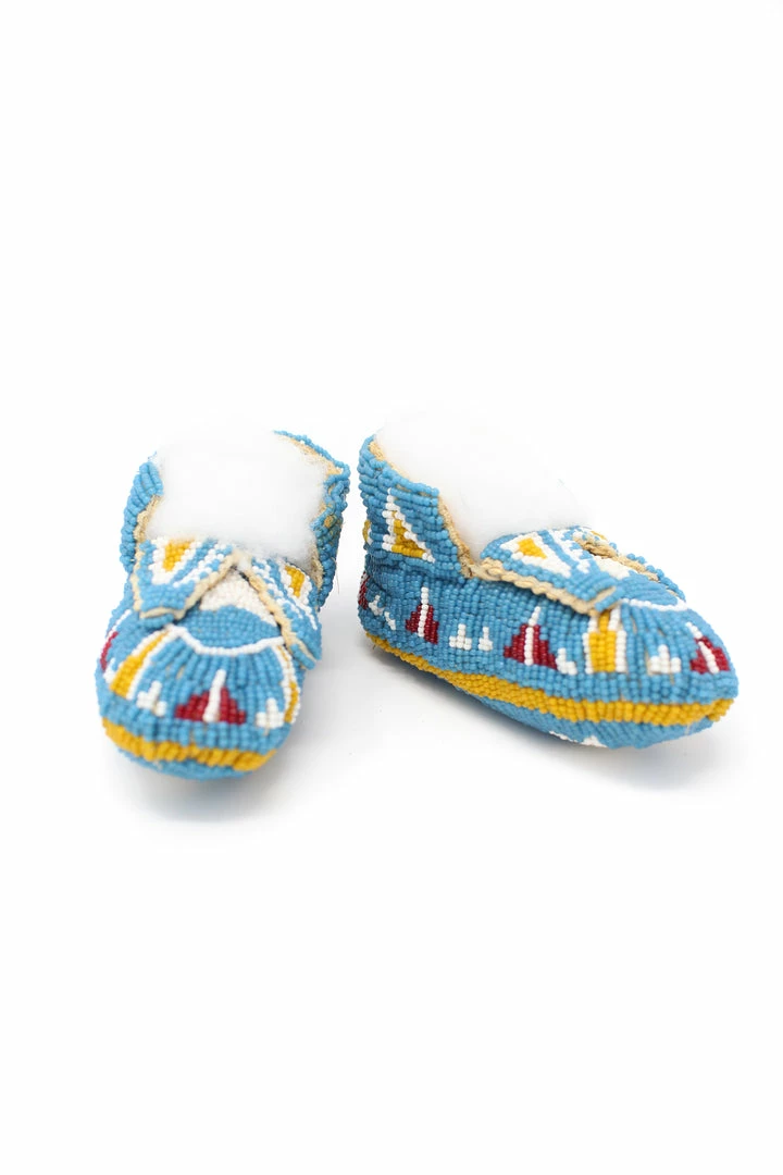 The Sparkling Spur Lakota Style Fully Beaded Baby Moccasins 10 The Sparkling Spur Lakota Style Fully Beaded Baby Moccasins