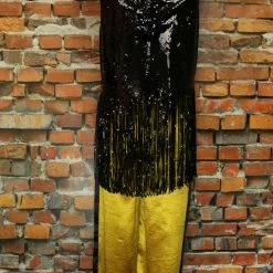 The Sparkling Spur Gold Pants With Black Stripe TIFFIANY'S CLOSET