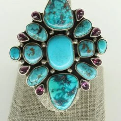 The Sparkling Spur Jaw-Dropping Turquoise & Amethyst Ring