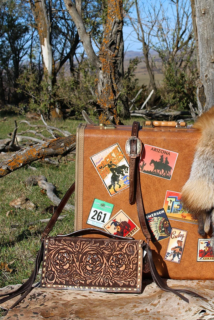 Double J Saddlery Vintage Rose Folding Clutch 2 Double J Saddlery Vintage Rose Folding Clutch