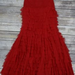 Vintage Collection Red Ruffle Skirt Bottoms