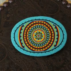 The Sparkling Spur Turquoise/Multi Starburst Beaded Buckle With Cut Beads Accessories