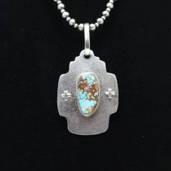 Kathy Sands Jewelry Our Father Pendent With Turquoise Stone