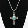 Kathy Sands Cross Pendent With Turquoise Stone