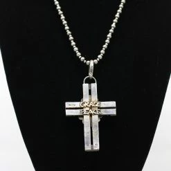 Kathy Sands Cross Pendent With Turquoise Stone