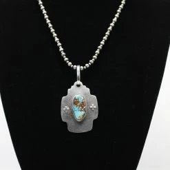 Kathy Sands Jewelry Our Father Pendent With Turquoise Stone