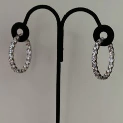 The Sparkling Spur Medium Round CZ Diamond Hoop Earrings