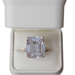 The Sparkling Spur 20 Caret CZ Emerald Cut Ring Jewelry