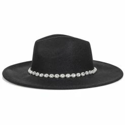 The Sparkling Spur Fedora Hat With Crystal Rhinestone Strap New Arrivals
