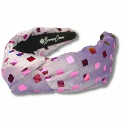 Brianna Cannon Velvet Knotted Headband With Metallic Squares New Arrivals