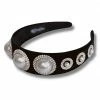 The Sparkling Spur Black Velvet Headband With Jumbo Pearls