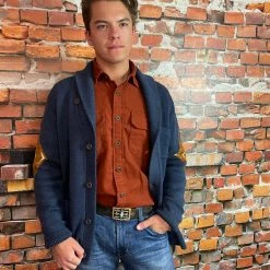 Pendleton Blue Buttes Harding Cotton Cardigan Men's Sweaters/Cardigans