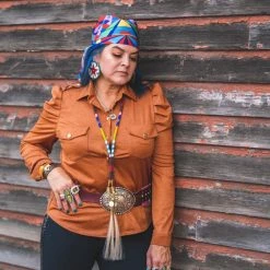 Teton Trade Cloth Elias Not Afraid - Satin Scarf Geometric Hats/Headbands/Scarves/Gloves