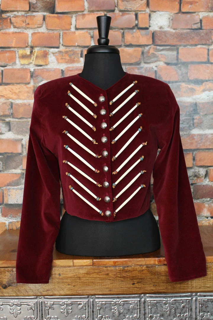 Double D Ranch Wear Velvet Red Hairpipe Blazer/Jacket 5 Double D Ranch Wear Velvet Red Hairpipe Blazer/Jacket
