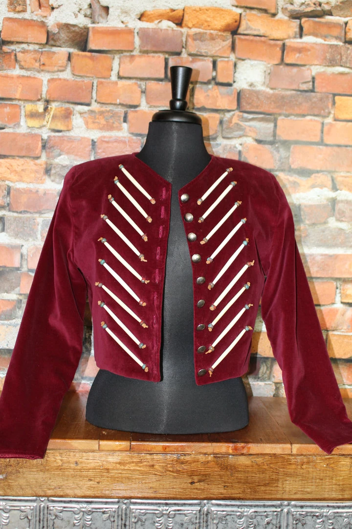 Double D Ranch Wear Velvet Red Hairpipe Blazer/Jacket 6 Double D Ranch Wear Velvet Red Hairpipe Blazer/Jacket