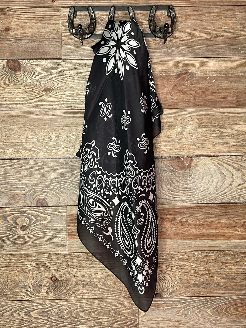A Rare Bird Black Bandana Print Scarf Hats/Headbands/Scarves/Gloves 3 A Rare Bird Black Bandana Print Scarf Hats/Headbands/Scarves/Gloves