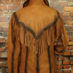 Roja TIFFIANY'S CLOSET Leather Jacket With Fringe & Whip Stitching