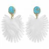 Brianna Cannon Spray Palm Earrings - White Pearl Acrylic W/gold Plated Turquoise 2 Brianna Cannon Spray Palm Earrings - White Pearl Acrylic W/gold Plated Turquoise