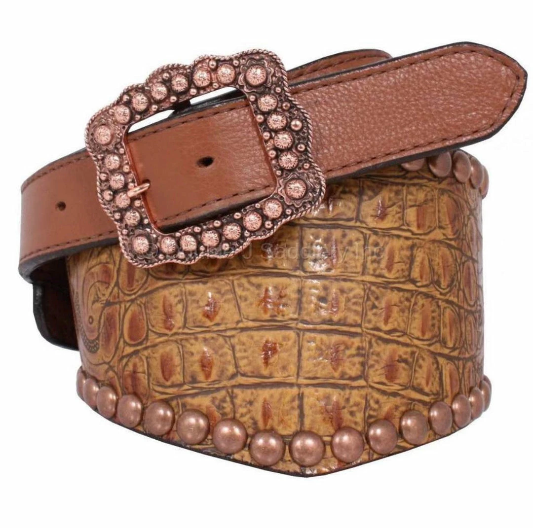 Double J Saddlery Double J Tan Wide V Belt 4 Double J Saddlery Double J Tan Wide V Belt