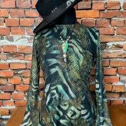 Oo La La Tops Animal Print Mesh Top